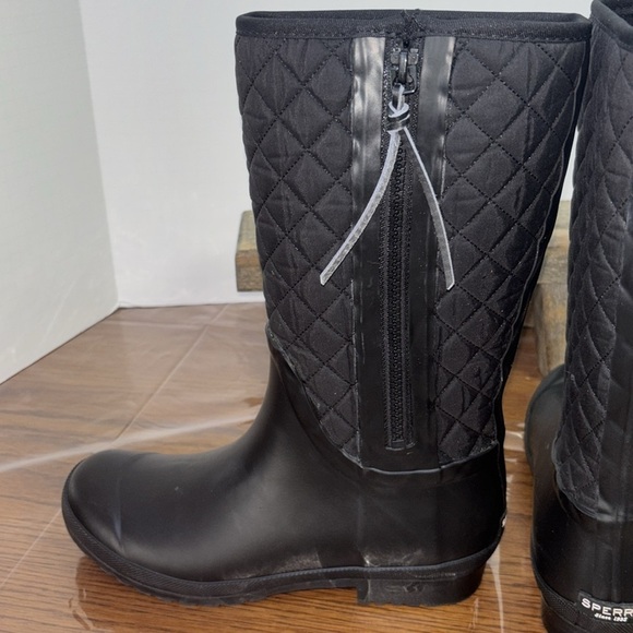 Women’s Sperry black top slider calf boots. For rain or snow.Size 9 EUC - Picture 5 of 7